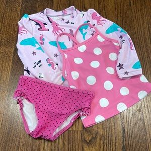 3 piece set girls Carter’s 2T swimsuit